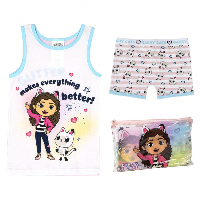 Pijama universala cu maieu din bumbac, Gabby's Dollhouse [1]