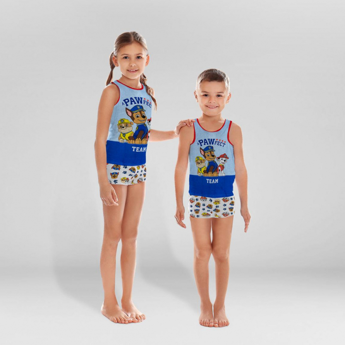 Pijama universala cu maieu din bumbac, Paw Patrol Team [5]