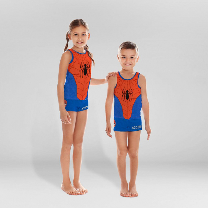 Pijama universala cu maieu din bumbac, Spiderman [5]