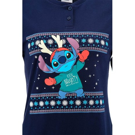 Pijamale bumbac in cutie cadou, pentru femei Merry Christmas Stitch [4]