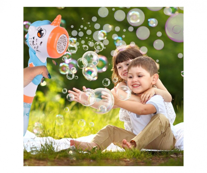 Pistol de facut baloane de sapun, jucarie interactiva, Unicorn 180 ml [4]