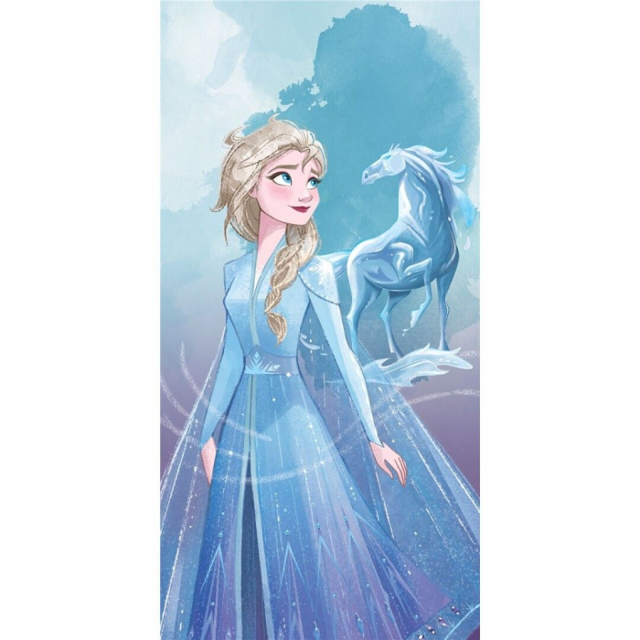 Prosop de plaja bumbac Frozen Disney, Elsa ╚Öi calul ei, 140x70 cm [1]