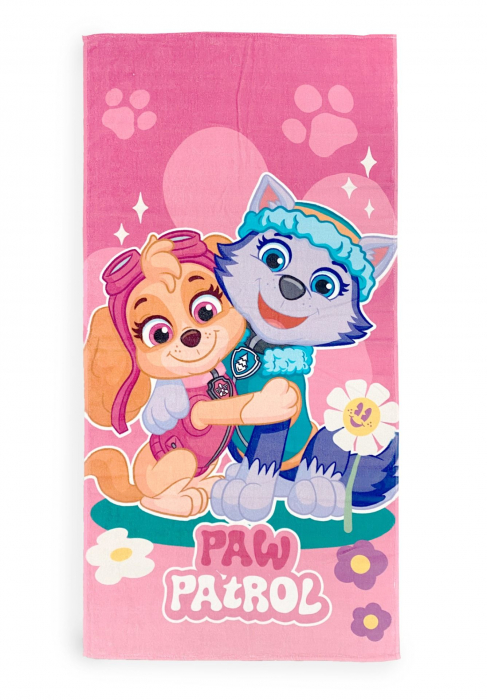 Prosop de plaja bumbac Paw Patrol Skye & Everest, 140x70 cm [1]