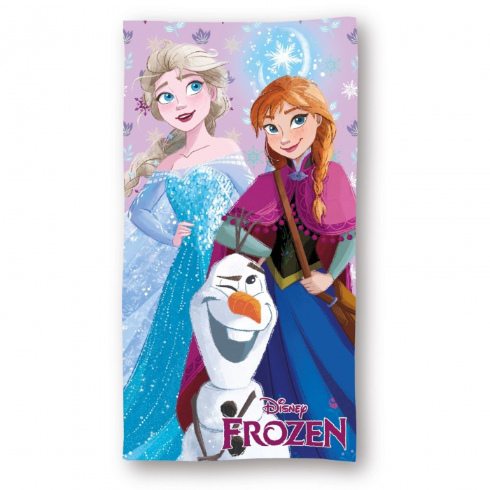 Prosop de plaja cu uscare rapida din microfibra Frozen Elsa Anna si Olaf, 140x70 cm [1]