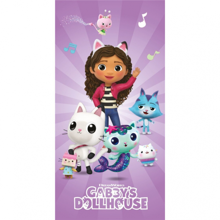 Prosop de plaja din bumbac, Dreamworks Gabby's Dollhouse 70x140 cm [1]