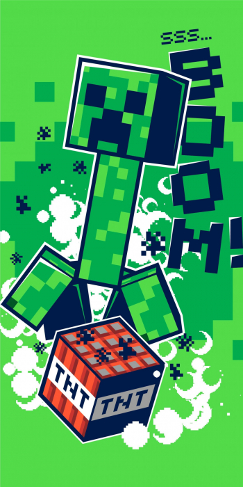 Prosop de plaja din bumbac Minecraft Boom 70x140 cm [1]
