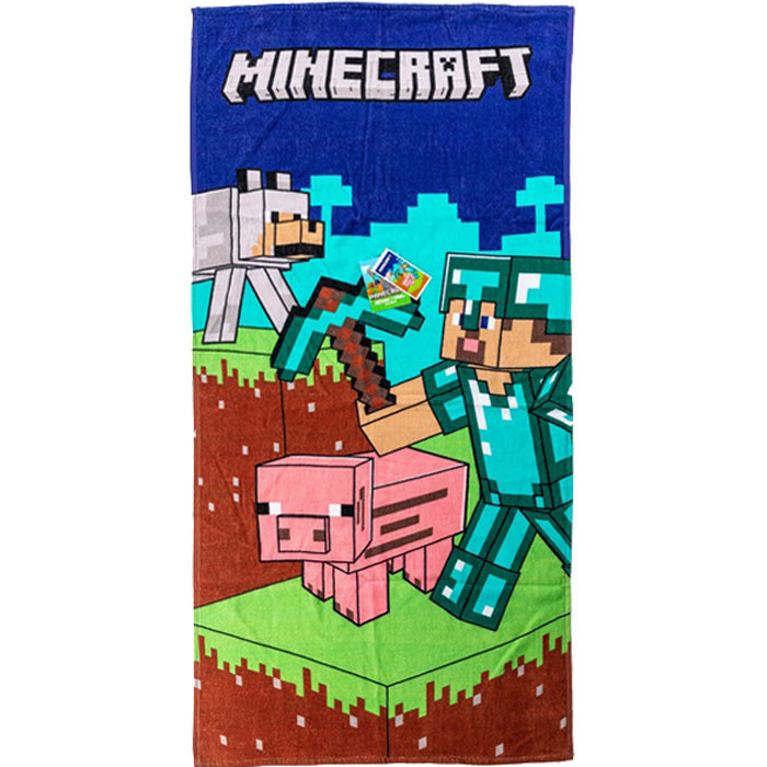 Prosop de plaja din bumbac Minecraft Diamond Armor 70x140 cm [1]