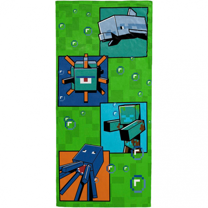 Prosop de plaja din bumbac Minecraft Ocean Depths 70x140 cm [1]