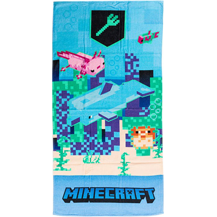 Prosop de plaja din bumbac Minecraft Trident 70x140 cm [1]