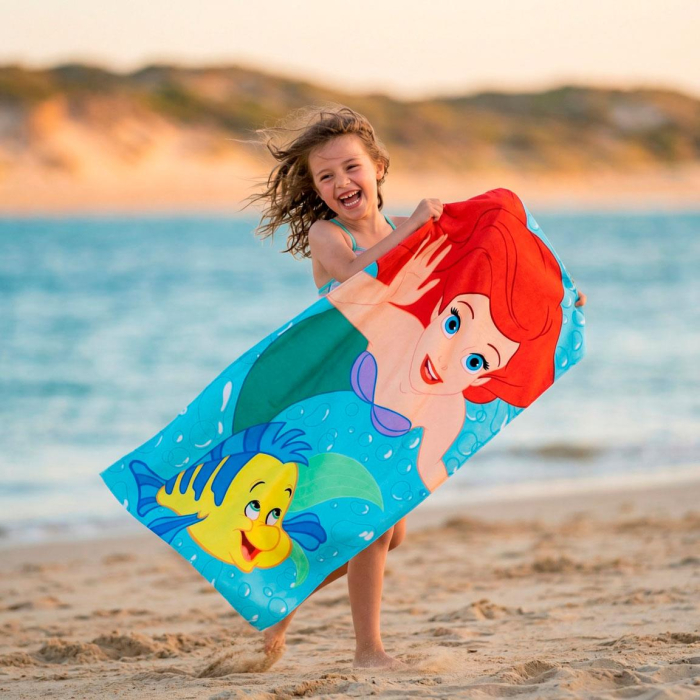 Prosop de plaja poliester, Printesele Disney Ariel 140x70 cm [6]