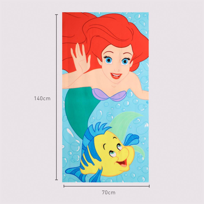Prosop de plaja poliester, Printesele Disney Ariel 140x70 cm [4]