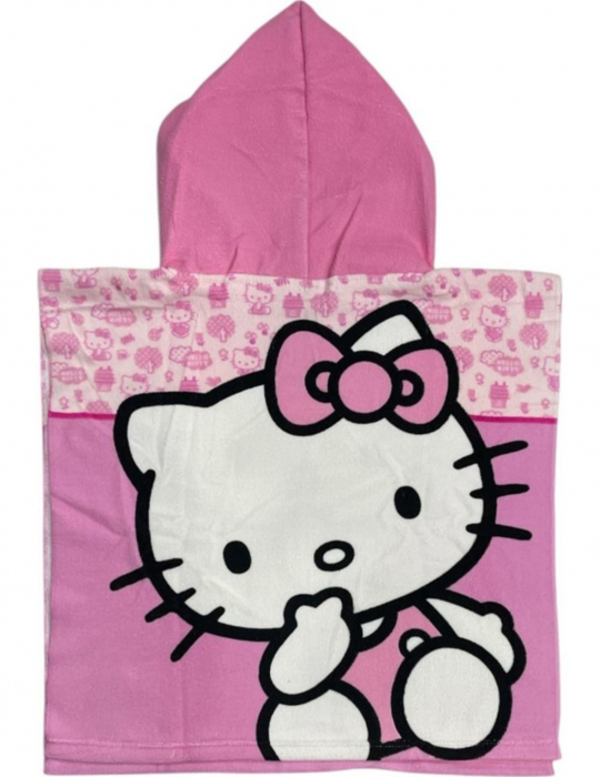 Prosop de plaja poncho din microfibra Hello Kitty, 50x100 cm [2]