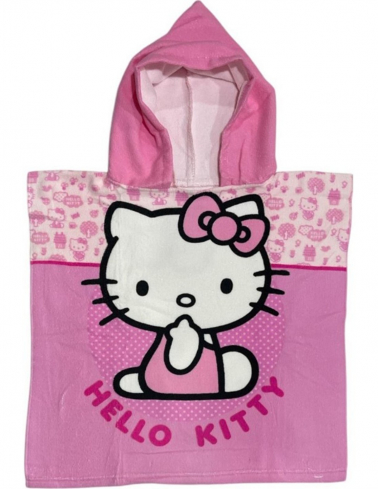 Prosop de plaja poncho din microfibra Hello Kitty, 50x100 cm [1]