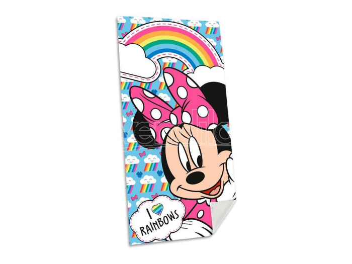 Prosop din bumbac Minnie Mouse Rainbows, 140x70cm [1]