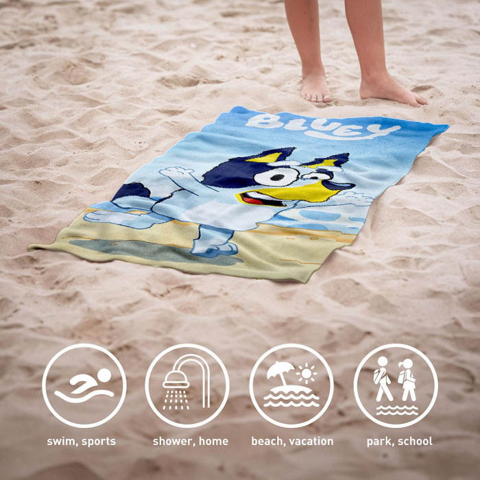 Prosop din poliester Bluey running, 140x70cm [5]