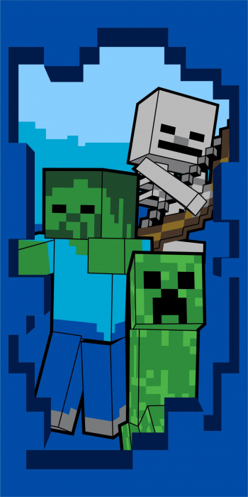 Prosop plaja din bumbac Minecraft Beware 70x140 cm [1]