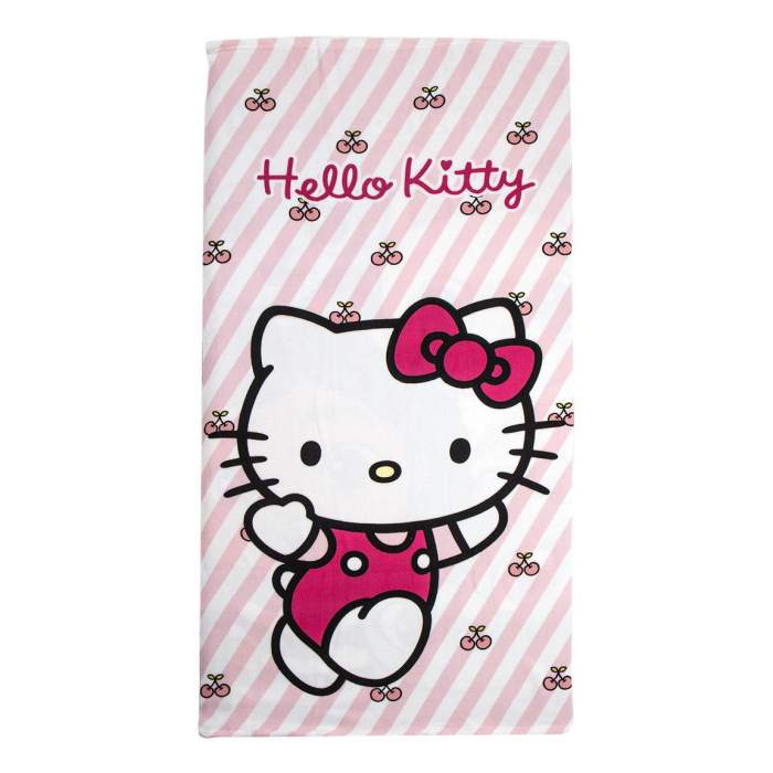 Prosop plaja din poliester Hello Kitty, 140x70 cm [1]