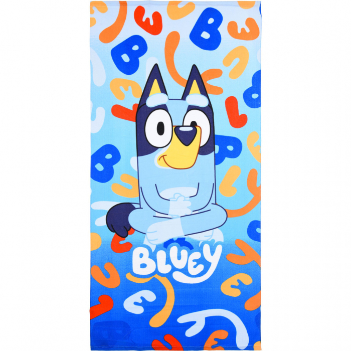Prosop poliester Bluey Letters fast dry, 140x70 cm [1]