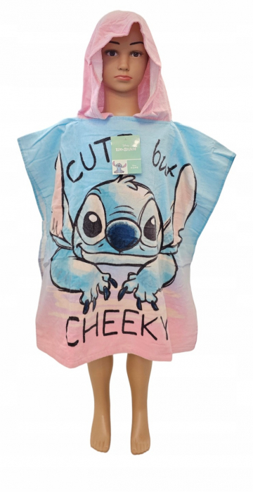 Prosop poncho bumbac, Stitch Cheeky, 60x120 cm [2]
