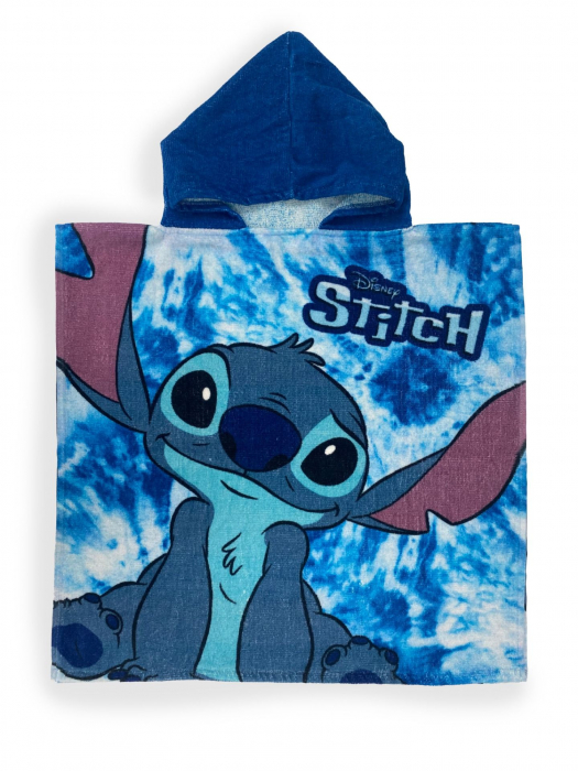 Prosop poncho bumbac, Lilo & Stitch 55x110 cm [2]