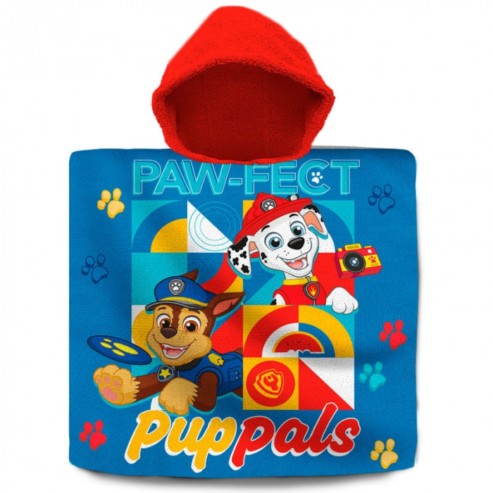 Prosop poncho bumbac, Paw Patrol Pup Pals, 60x120 cm [1]