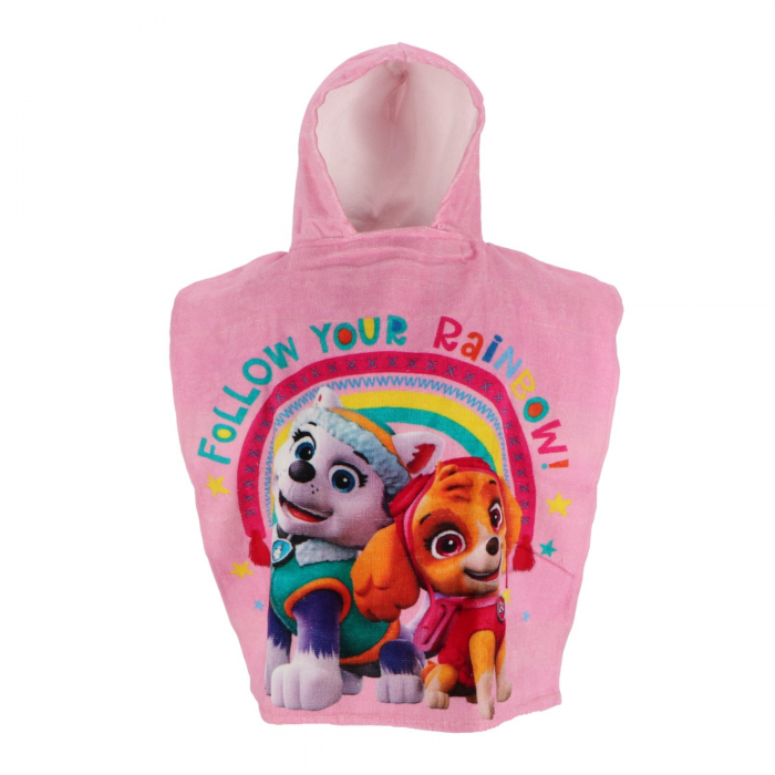 Prosop poncho bumbac pentru fete Paw Patrol 55x110 cm [1]