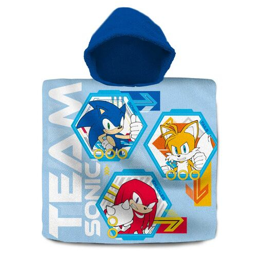 Prosop poncho bumbac, Team Sonic, 60x120 cm [1]