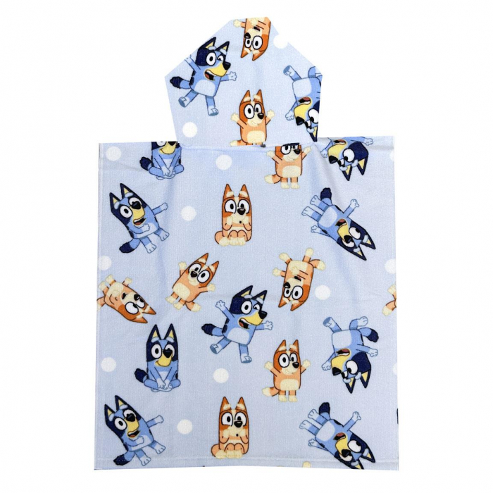 Prosop poncho poliester, Bluey si Bingo, 50x115 cm [2]