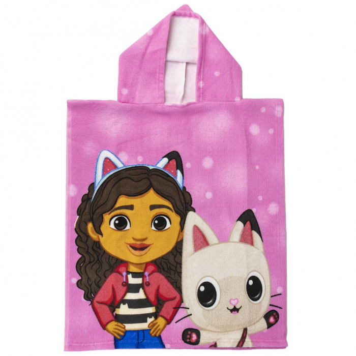 Prosop poncho microfibra, Gabby's Dollhouse Friends, 50x115 cm [3]