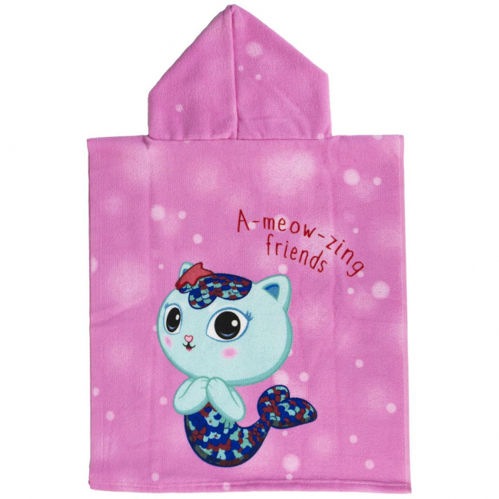 Prosop poncho microfibra, Gabby's Dollhouse Friends, 50x115 cm [4]