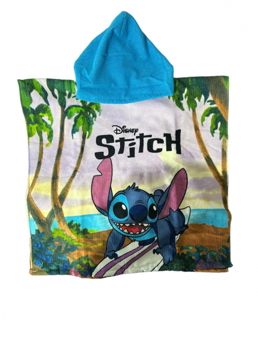 Prosop poncho microfibra, Lilo & Stitch Surf, 55 x 110 cm [1]