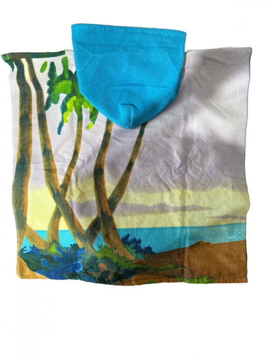 Prosop poncho microfibra, Lilo & Stitch Surf, 55 x 110 cm [2]
