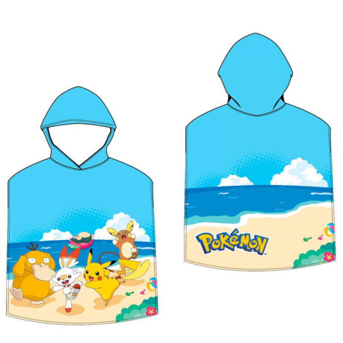 Prosop poncho microfibra Pokemon la plaja, 55 x 110 cm [4]