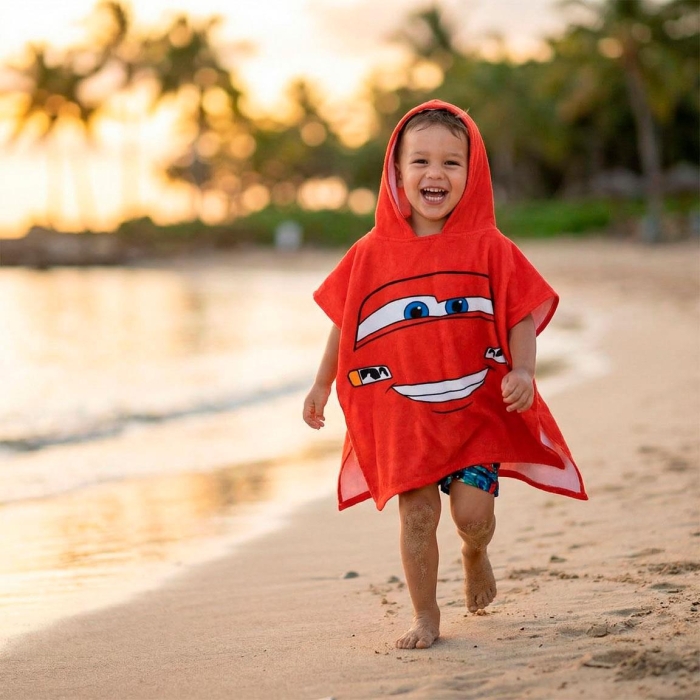 Prosop poncho plaja din microfibra Cars Disney 54x110 cm [5]