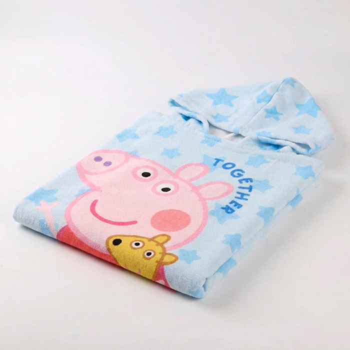 Prosop poncho plaja din microfibra Peppa Pig Together [3]