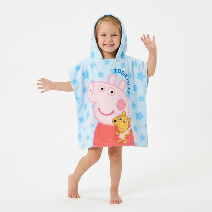 Prosop poncho plaja din microfibra Peppa Pig Together [7]