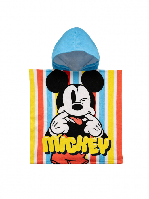 Prosop poncho poliester, Mickey Mouse Smile, 55x110 cm [1]