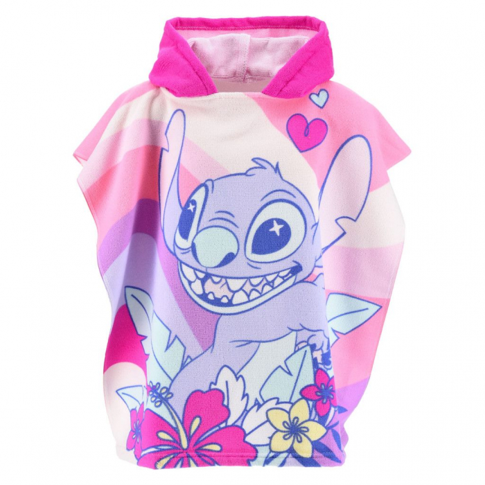 Prosop poncho poliester uscare rapida, Lilo & Stitch 55x110 cm [1]