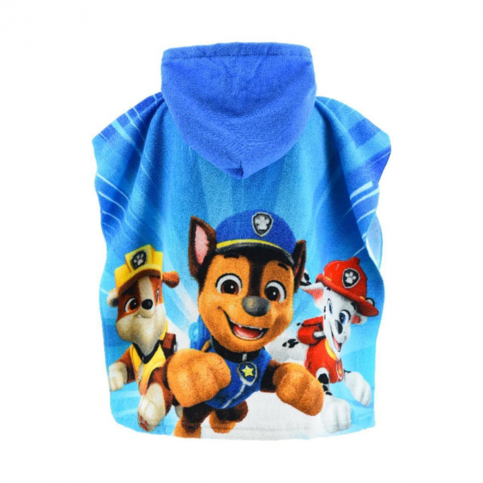 Prosop poncho poliester uscare rapida, Paw Patrol Good Pups 55x110 cm [2]