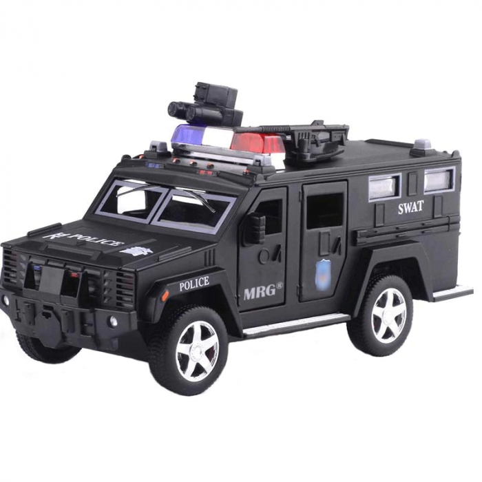 Pusculita metal Masina de Politie cu sunete si lumini 28x15x13 cm [1]