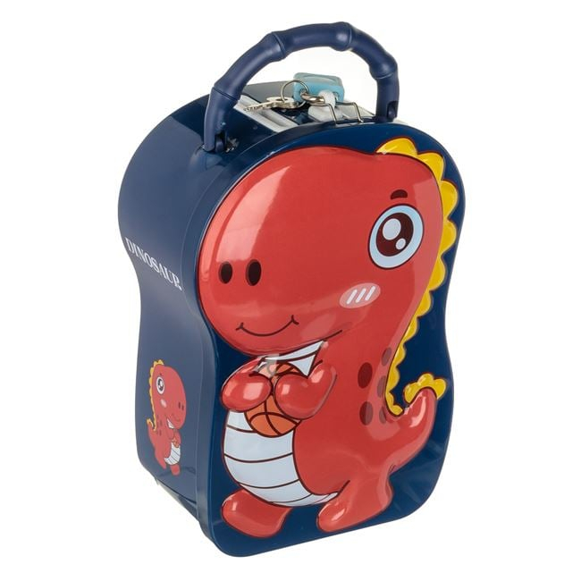 Pusculita Metalica Dinozaur cu Lacat pentru Copii 12x7x17cm [1]