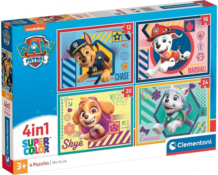 Puzzle carton Super Color, Paw Patrol 4 in 1 [1]