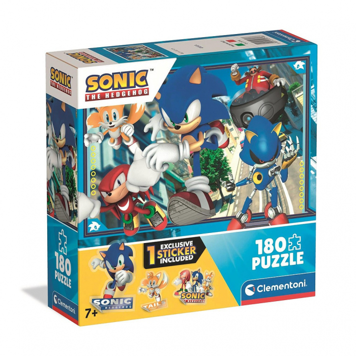 Puzzle Clementoni, Sonic the Hedgehog cu sticker inclus, 180 piese [1]