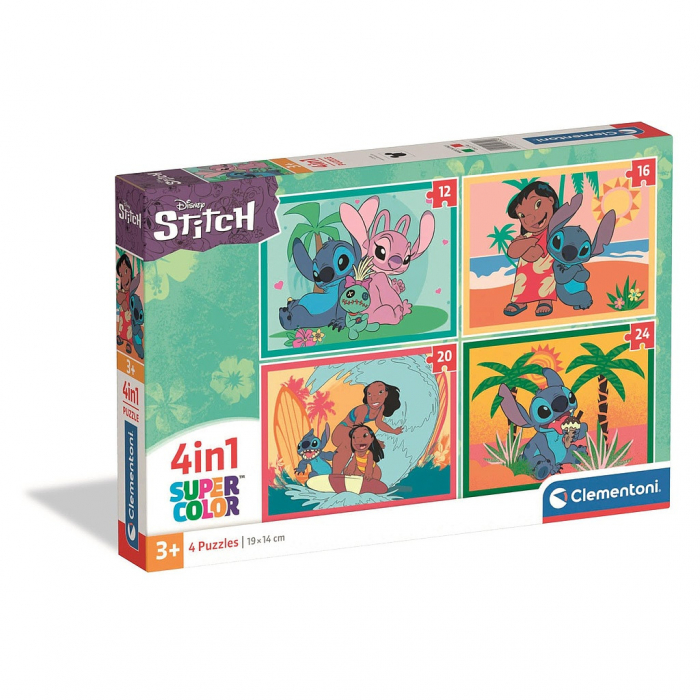 Puzzle Clementoni SuperColor Lilo & Stitch, 4 in 1 [1]