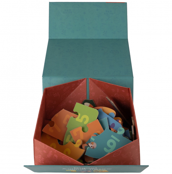 Puzzle cu numere din lemn Animale, 56 piese [4]