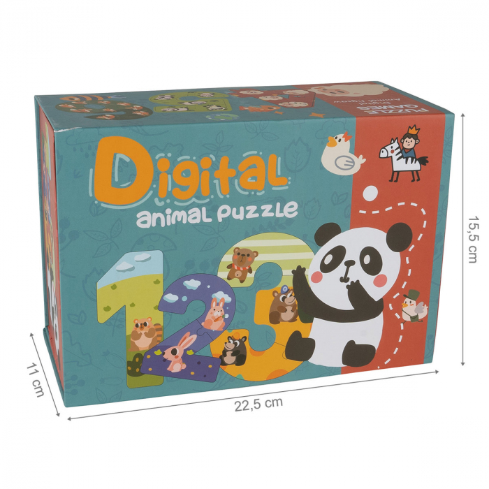 Puzzle cu numere din lemn Animale, 56 piese [2]