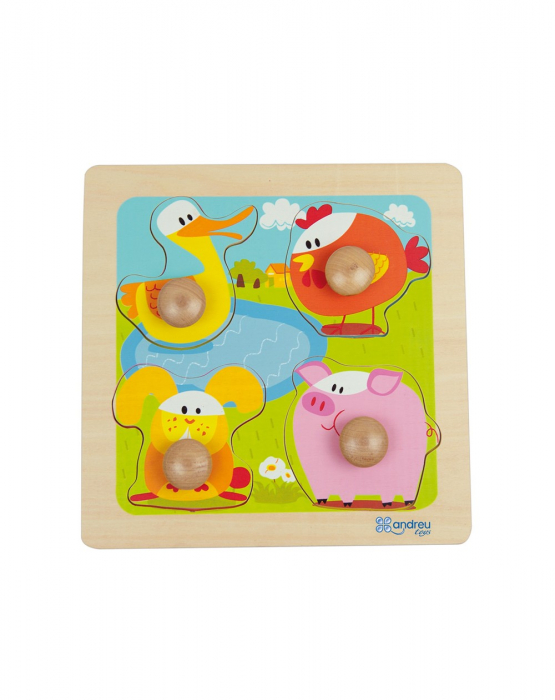 Puzzle din lemn Big pegs, 4 piese [3]