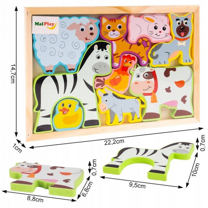 Puzzle din lemn , ferma animalelor, Gradina Zoologica [3]