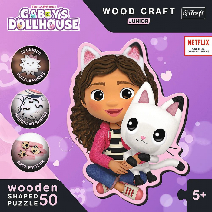 Puzzle din lemn Gabby's Dollhouse Kitty, 50 piese [3]