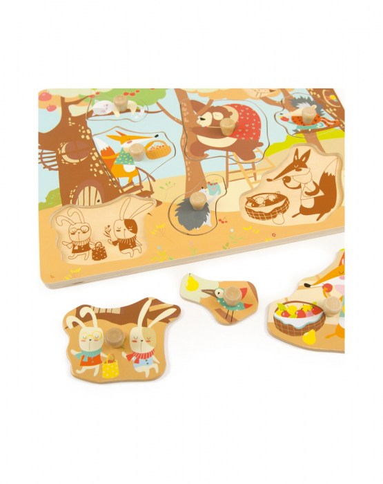 Puzzle din lemn incastru Padure, 8 piese [2]